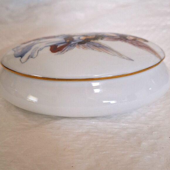 A Reutter Porzellan Trinket Box Germany Angel Motif Keepsake Collectible Gift - Picture 6 of 9